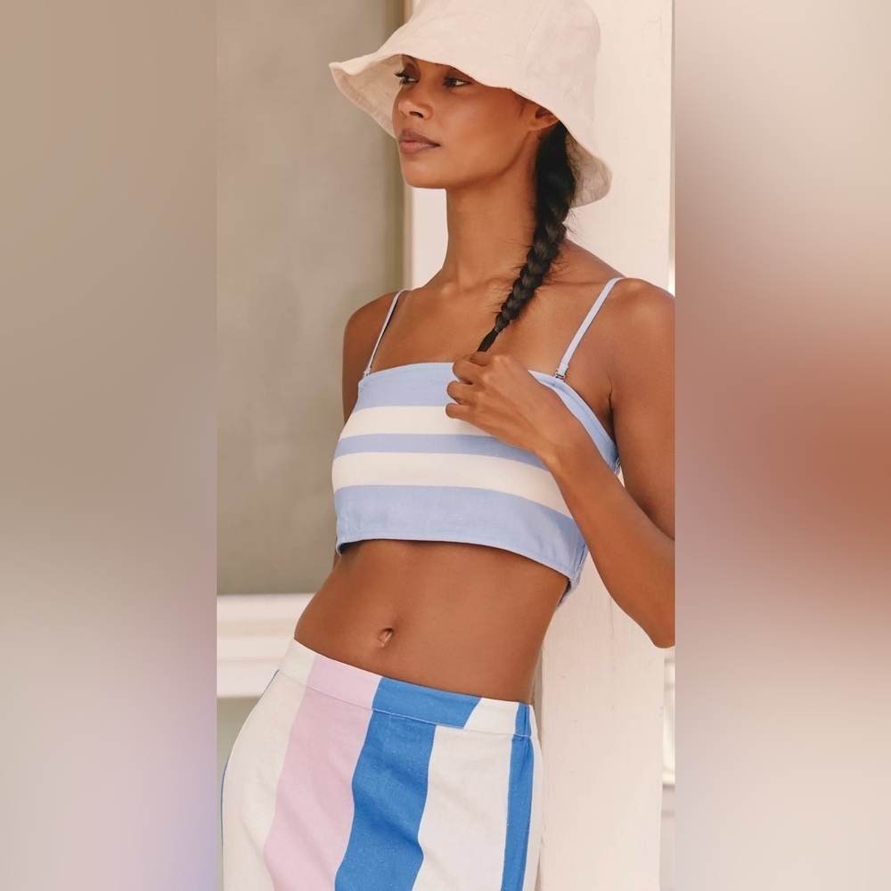 NWT ✨ Anthropologie Celandine Linen Blend Striped Top